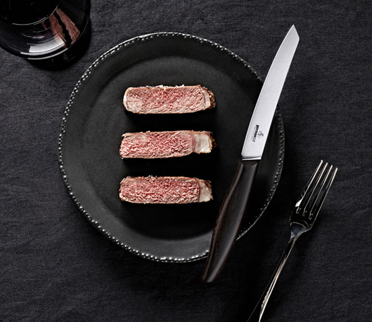 Germancut Steaklover Steakmesser mit Steak auf Teller